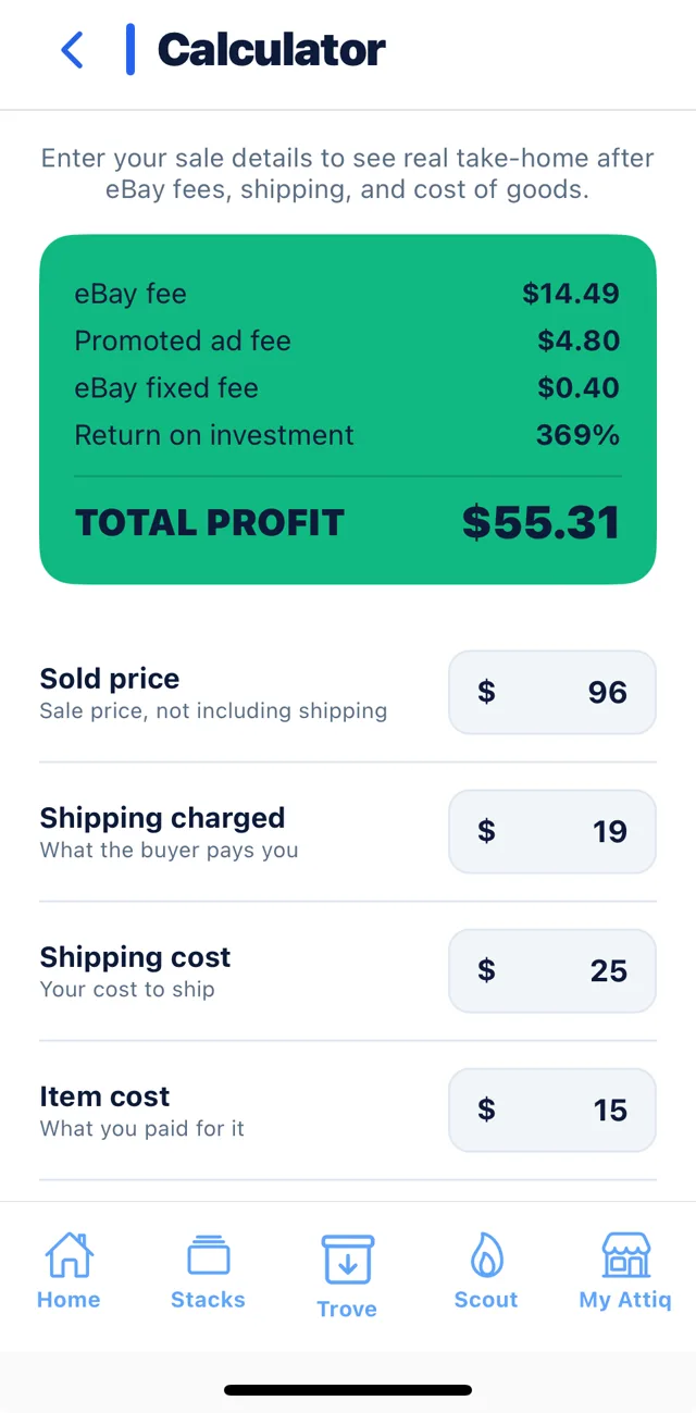 Fee calculator